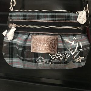 Coach plaid satchel bag